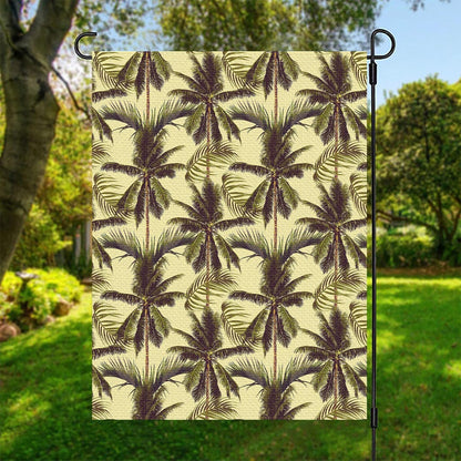 Vintage Palm Tree Pattern Print Garden Flag