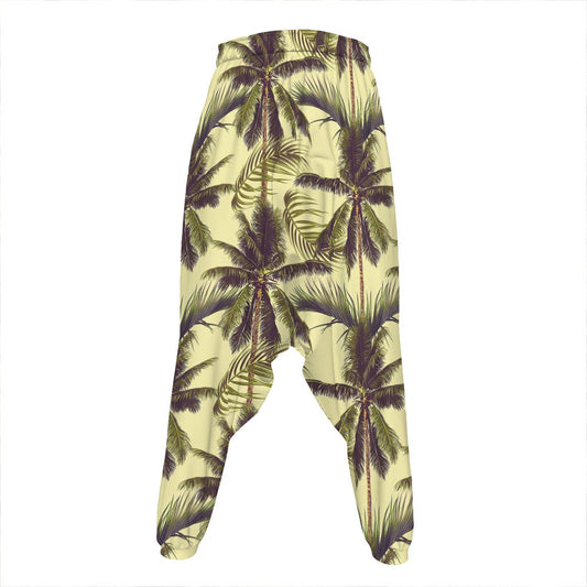 Vintage Palm Tree Pattern Print Hammer Pants