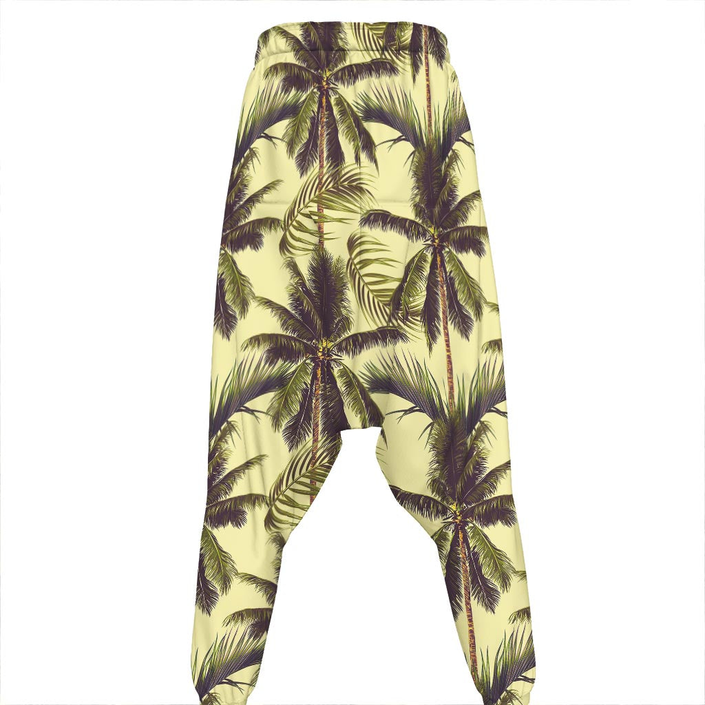Vintage Palm Tree Pattern Print Hammer Pants
