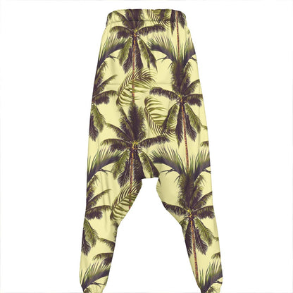 Vintage Palm Tree Pattern Print Hammer Pants