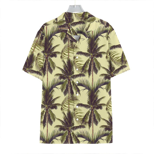 Vintage Palm Tree Pattern Print Hawaiian Shirt