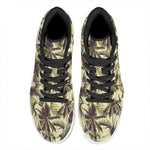 Vintage Palm Tree Pattern Print High Top Leather Sneakers