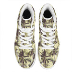 Vintage Palm Tree Pattern Print High Top Leather Sneakers