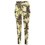 Vintage Palm Tree Pattern Print High-Waisted Pocket Leggings