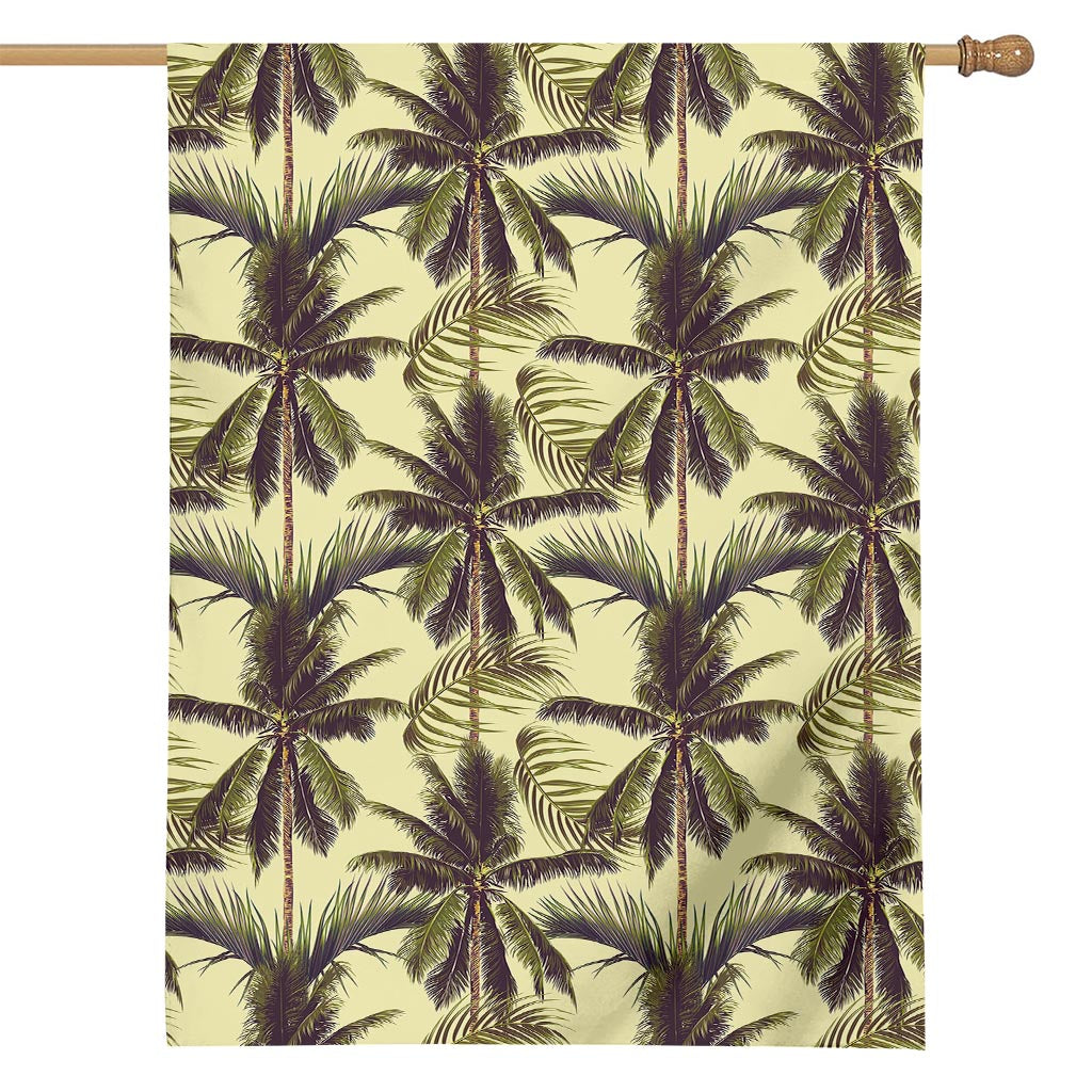 Vintage Palm Tree Pattern Print House Flag