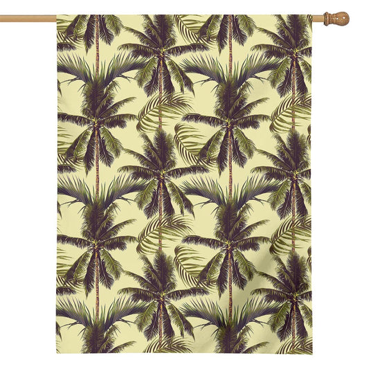 Vintage Palm Tree Pattern Print House Flag