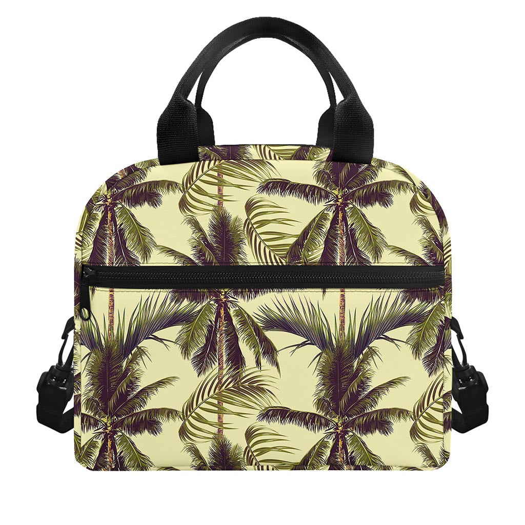 Vintage Palm Tree Pattern Print Insulated Lunch Bag