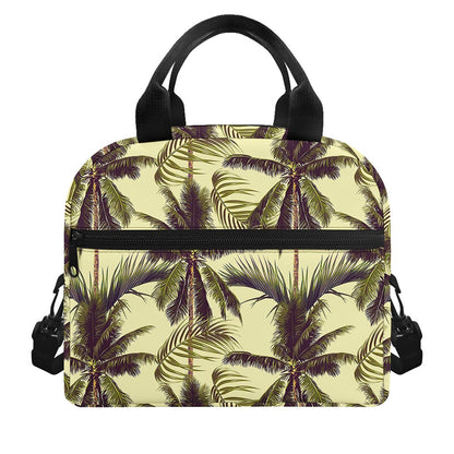 Vintage Palm Tree Pattern Print Insulated Lunch Bag