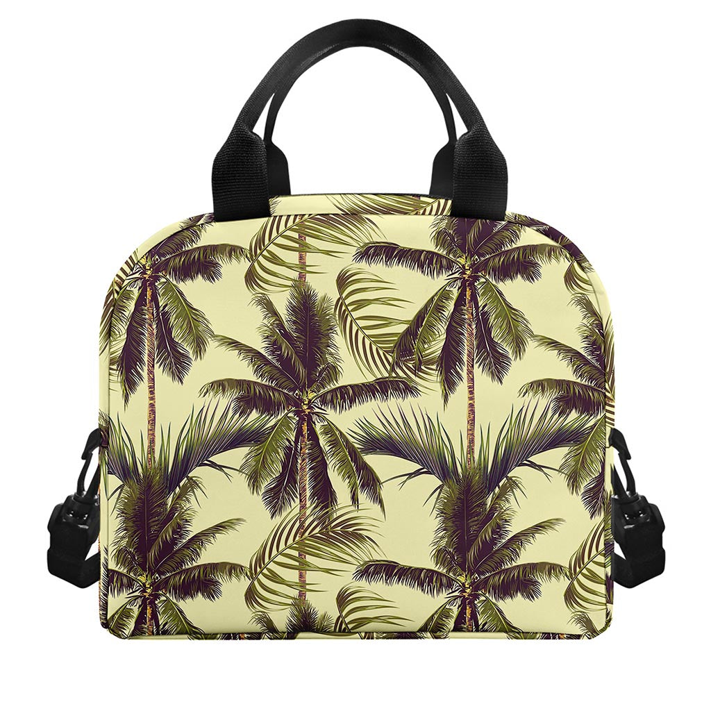 Vintage Palm Tree Pattern Print Insulated Lunch Bag