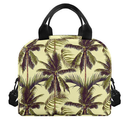 Vintage Palm Tree Pattern Print Insulated Lunch Bag