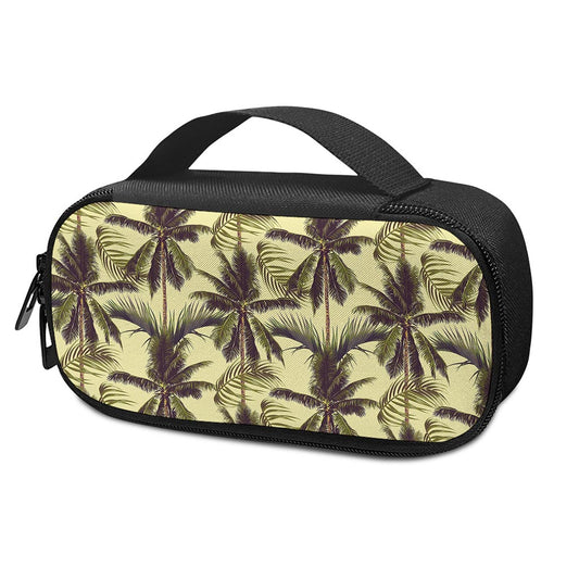 Vintage Palm Tree Pattern Print Insulin Cooler Travel Case