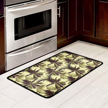 Vintage Palm Tree Pattern Print Kitchen Mat