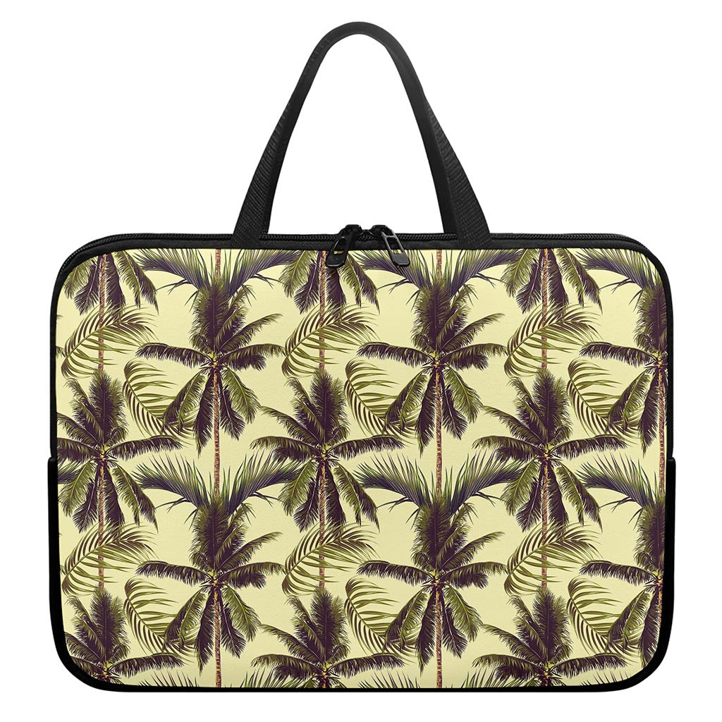 Vintage Palm Tree Pattern Print Laptop Sleeve With Handle