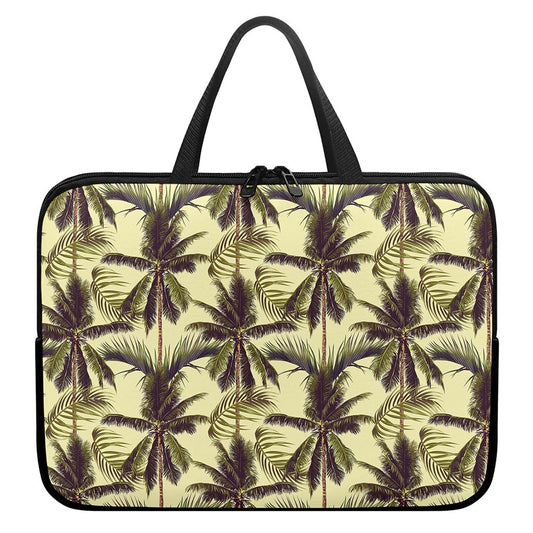 Vintage Palm Tree Pattern Print Laptop Sleeve With Handle