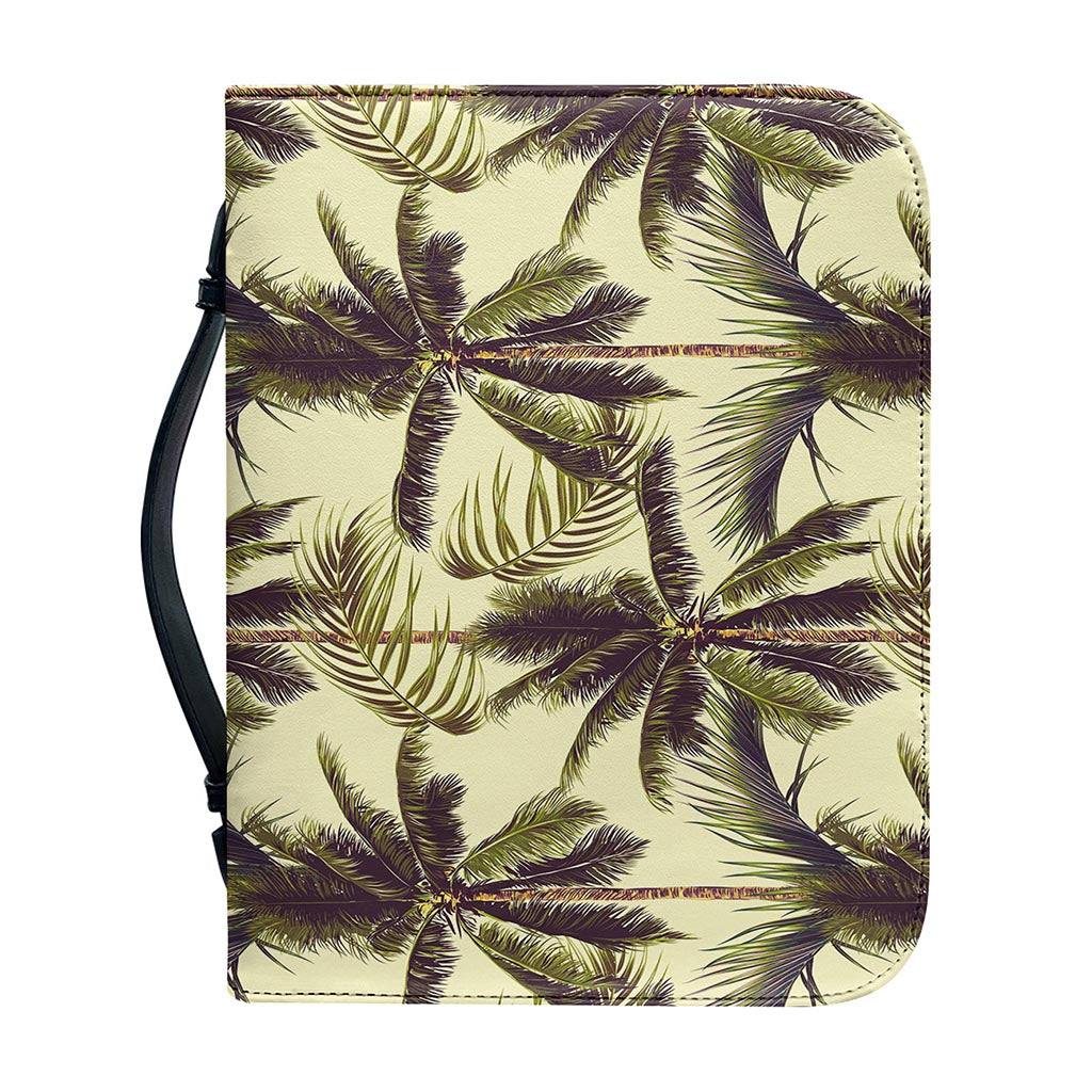 Vintage Palm Tree Pattern Print Leather Bible Cover