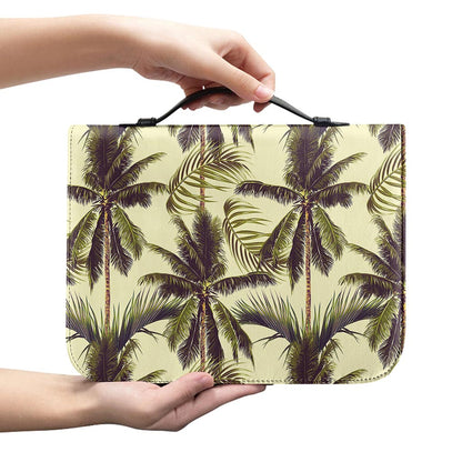 Vintage Palm Tree Pattern Print Leather Bible Cover