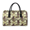 Vintage Palm Tree Pattern Print Leather Duffel Bag