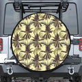 Vintage Palm Tree Pattern Print Leather Spare Tire Cover