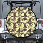 Vintage Palm Tree Pattern Print Leather Spare Tire Cover