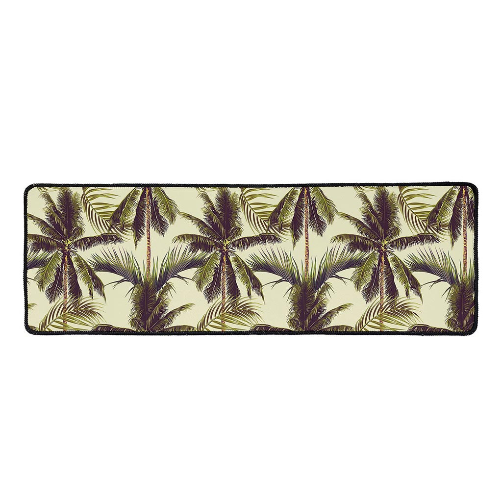 Vintage Palm Tree Pattern Print Long Kitchen Mat