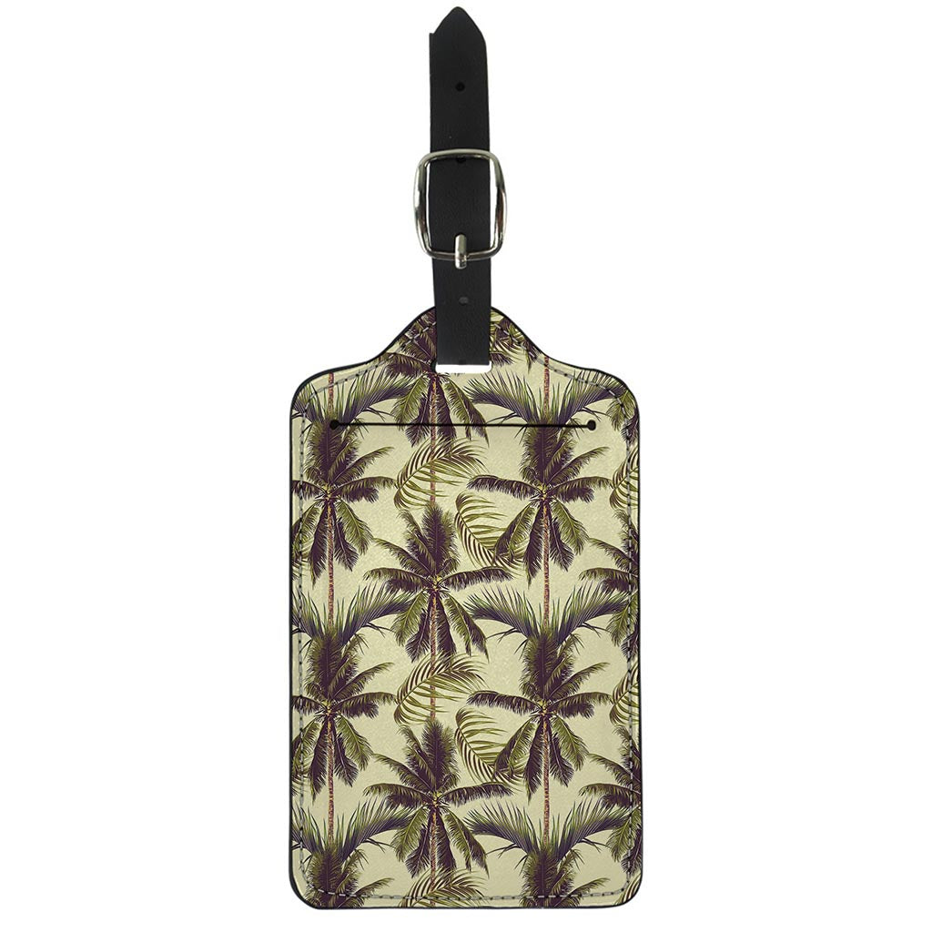 Vintage Palm Tree Pattern Print Luggage Tag