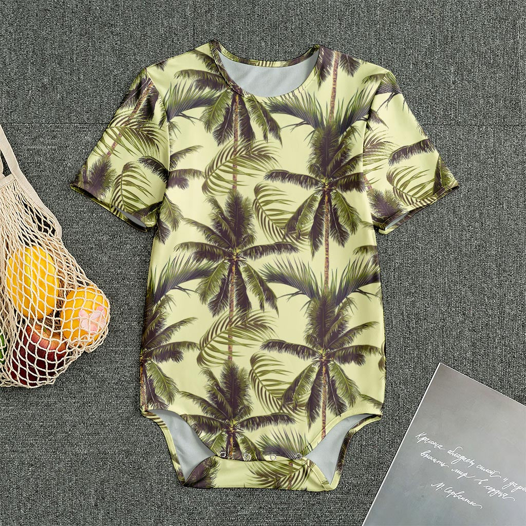 Vintage Palm Tree Pattern Print Men's Bodysuit