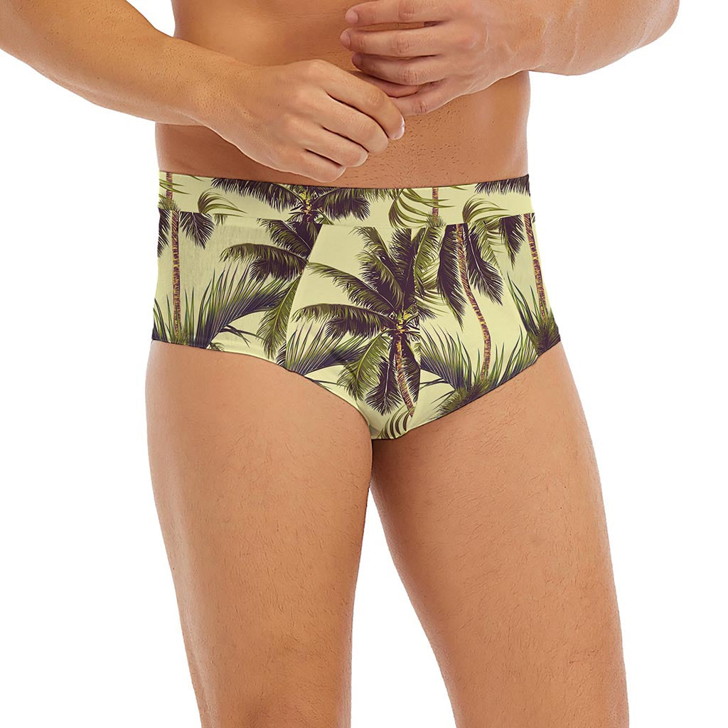 Vintage Palm Tree Pattern Print Men's Briefs