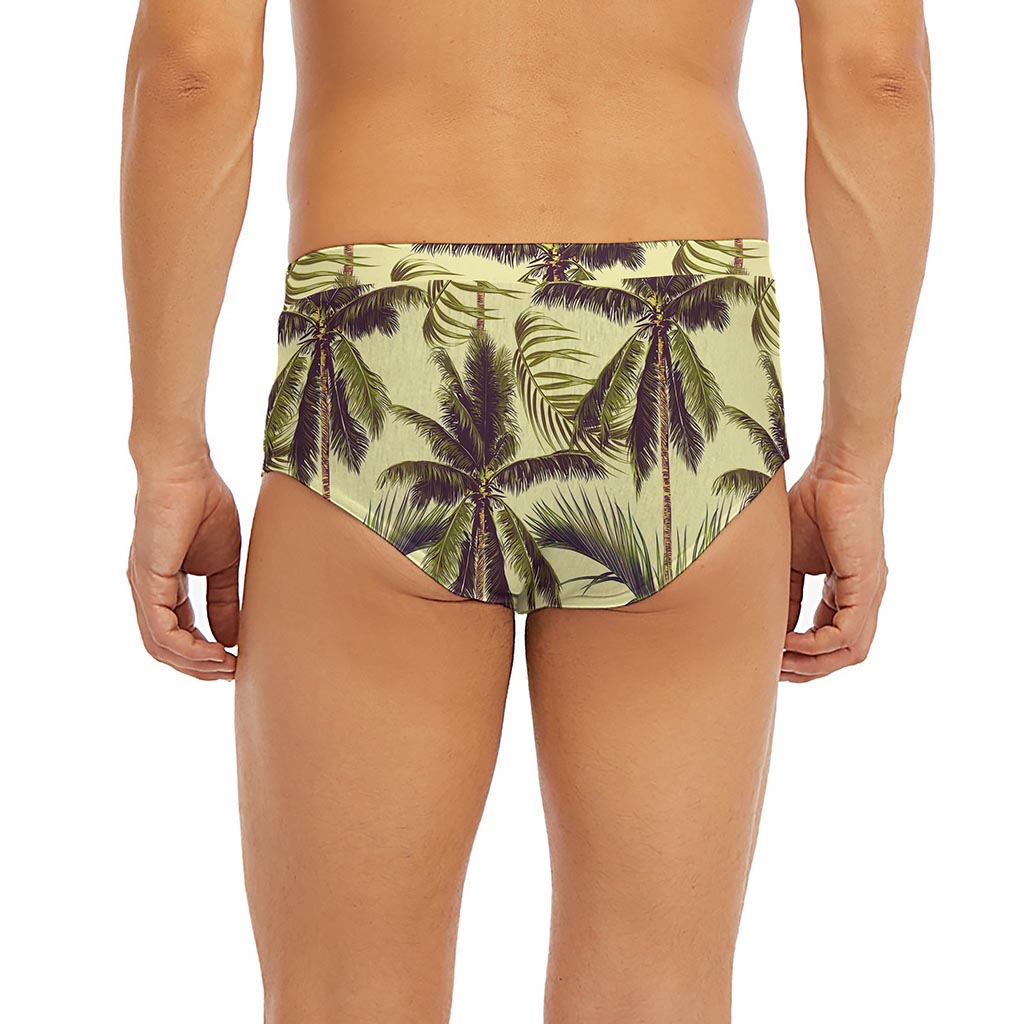 Vintage Palm Tree Pattern Print Men's Briefs