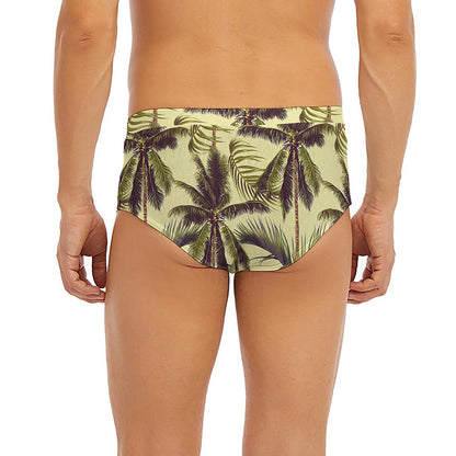 Vintage Palm Tree Pattern Print Men's Briefs