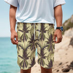 Vintage Palm Tree Pattern Print Men's Cargo Shorts