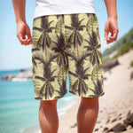Vintage Palm Tree Pattern Print Men's Cargo Shorts