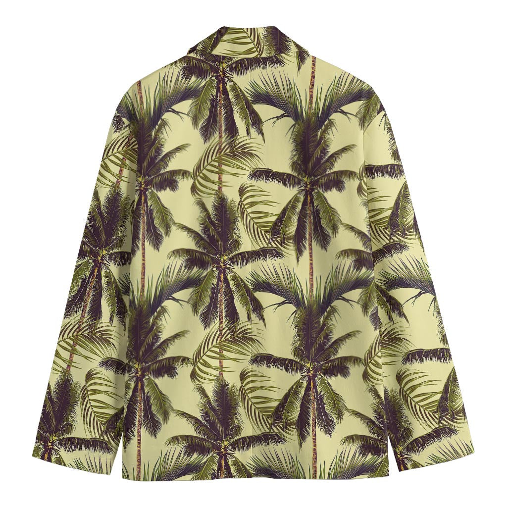 Vintage Palm Tree Pattern Print Men's Cotton Blazer