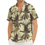 Vintage Palm Tree Pattern Print Men's Deep V-Neck Shirt