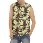 Vintage Palm Tree Pattern Print Men's Fitness Tank Top