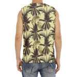 Vintage Palm Tree Pattern Print Men's Fitness Tank Top