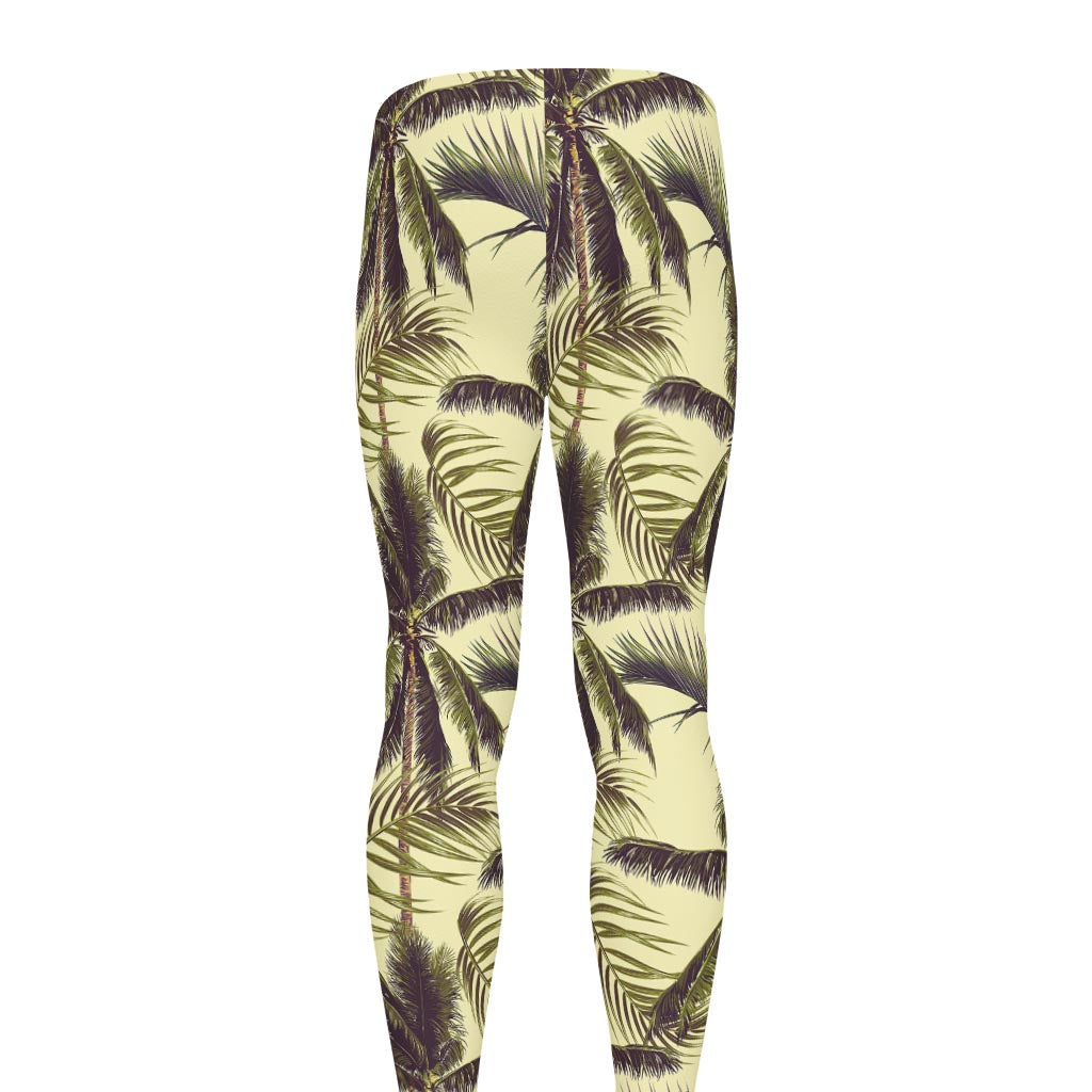 Vintage Palm Tree Pattern Print Men's leggings