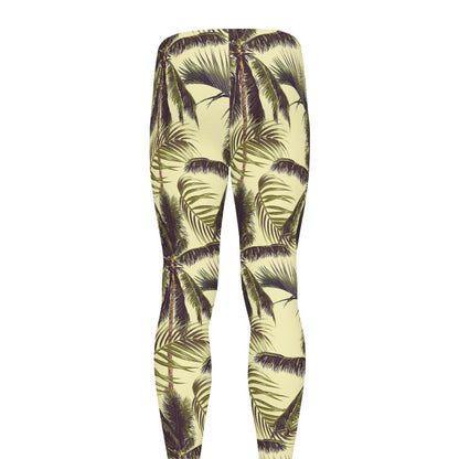 Vintage Palm Tree Pattern Print Men's leggings