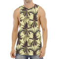 Vintage Palm Tree Pattern Print Men's Muscle Tank Top