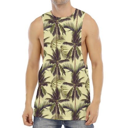 Vintage Palm Tree Pattern Print Men's Muscle Tank Top
