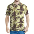 Vintage Palm Tree Pattern Print Men's Polo Shirt