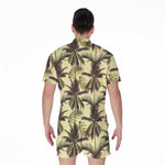 Vintage Palm Tree Pattern Print Men's Rompers