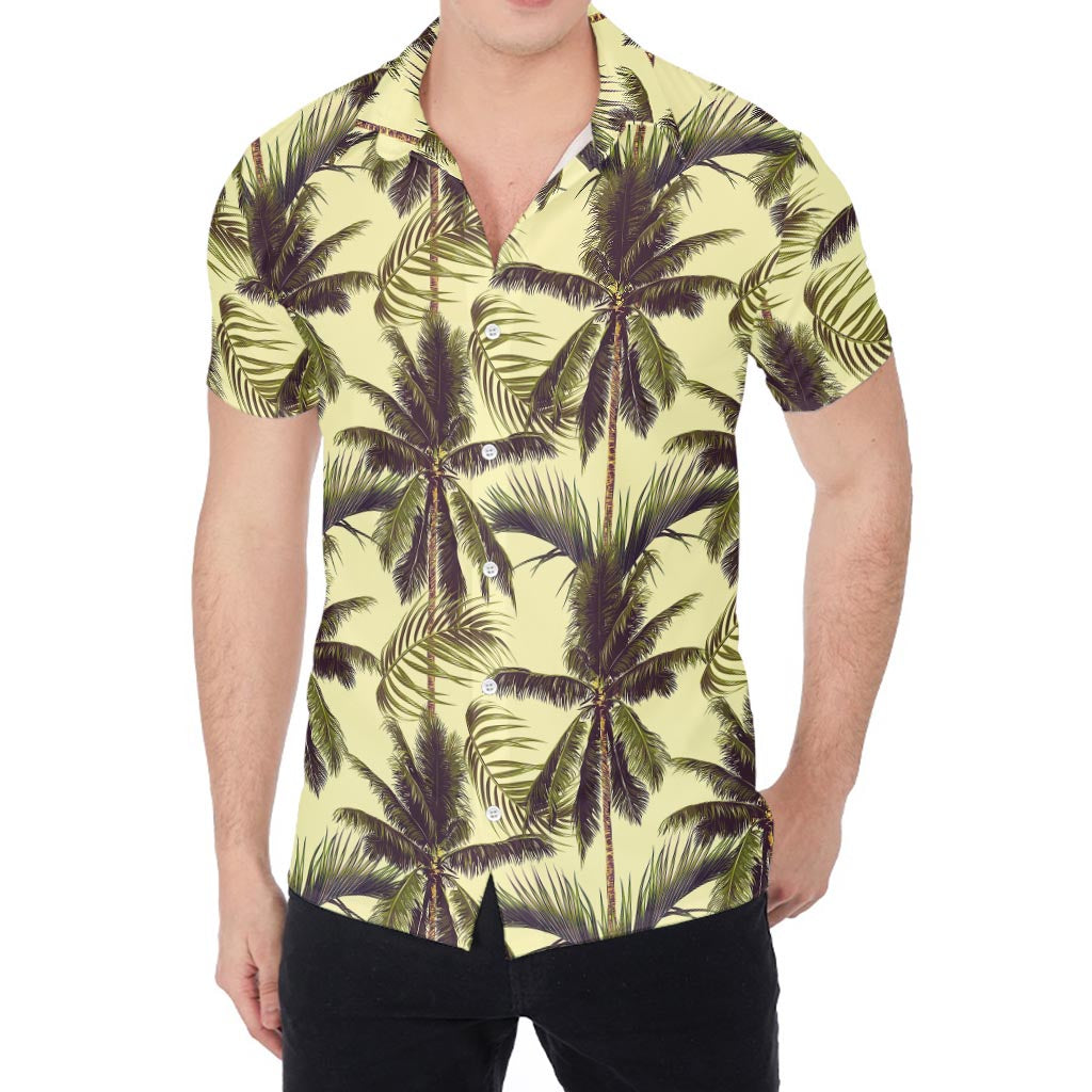 Vintage Palm Tree Pattern Print Men's Shirt