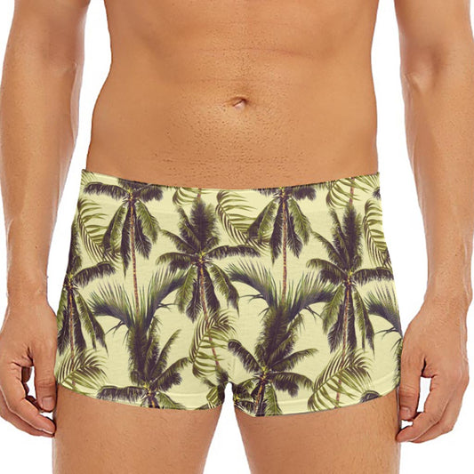 Vintage Palm Tree Pattern Print Men's Short Boxer Briefs