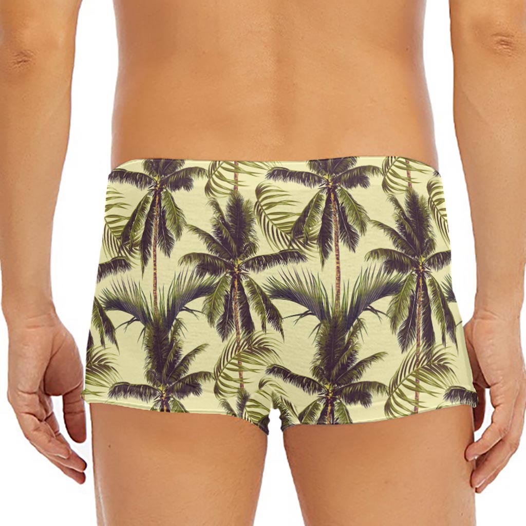 Vintage Palm Tree Pattern Print Men's Short Boxer Briefs