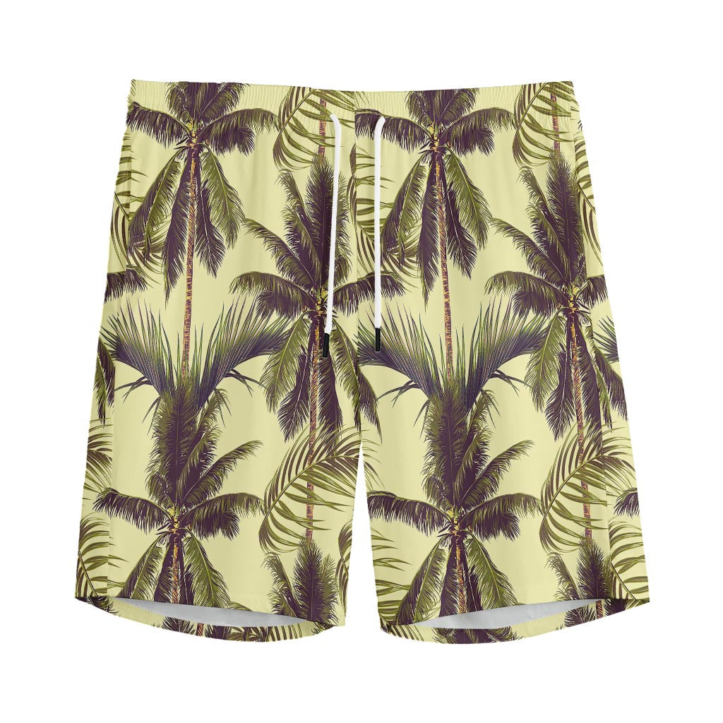 Vintage Palm Tree Pattern Print Men's Sports Shorts