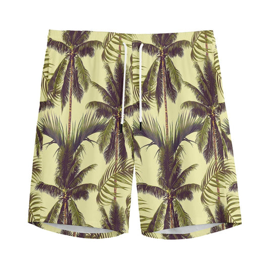 Vintage Palm Tree Pattern Print Men's Sports Shorts