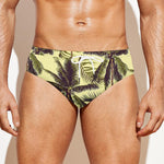 Vintage Palm Tree Pattern Print Men's Swim Briefs