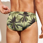 Vintage Palm Tree Pattern Print Men's Swim Briefs