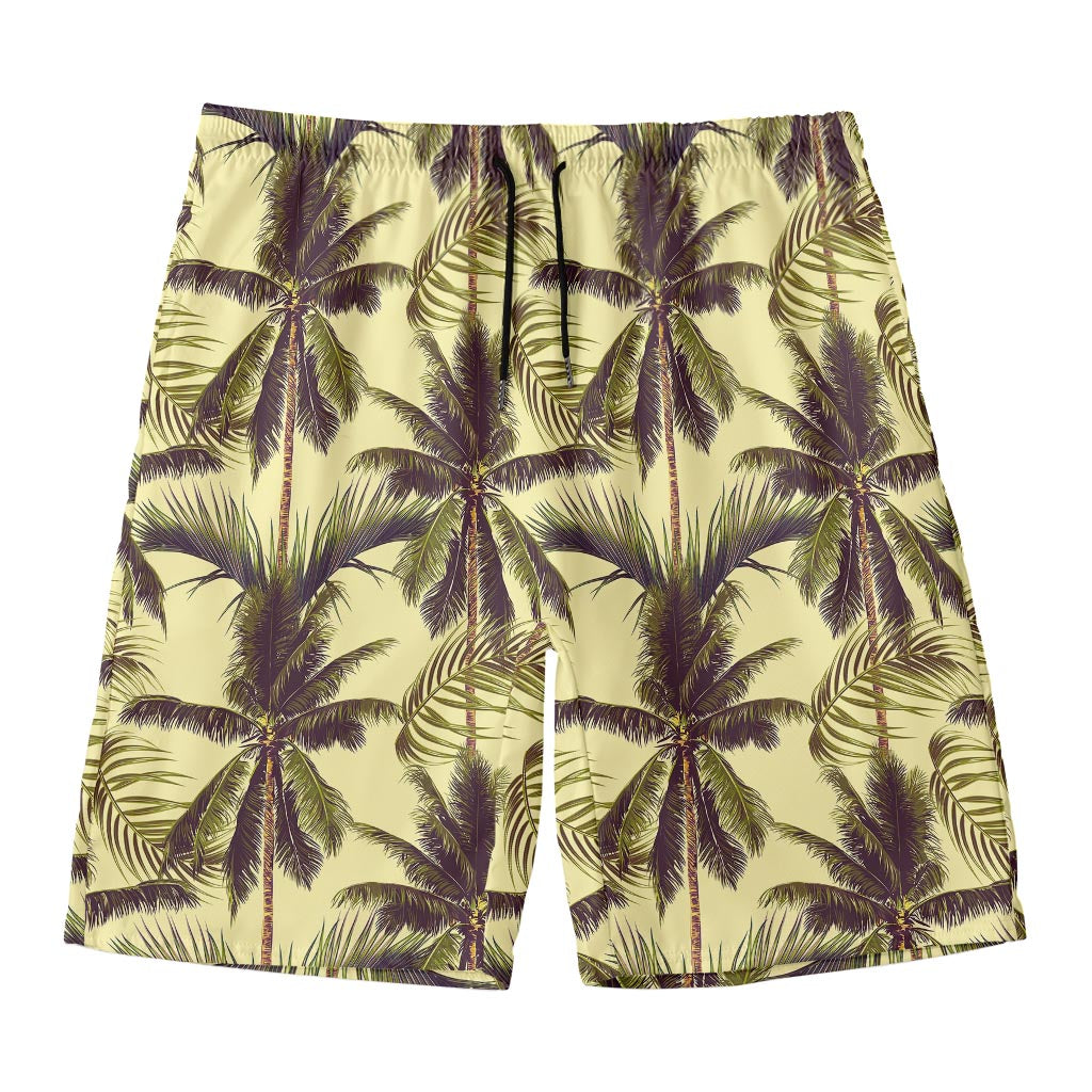 Vintage Palm Tree Pattern Print Men's Swim Trunks