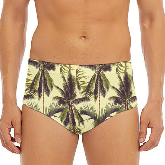 Vintage Palm Tree Pattern Print Men's Triangle Swim Briefs